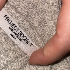 Project Social T Textured Knit Top in Light Gray